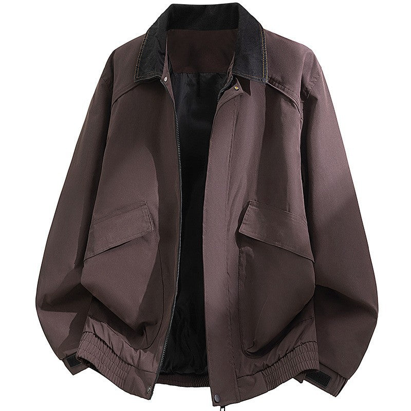 Men's Oversized Utility Blouson with Cord Collar, Flap Pockets and Elastic Hem Chichicherry