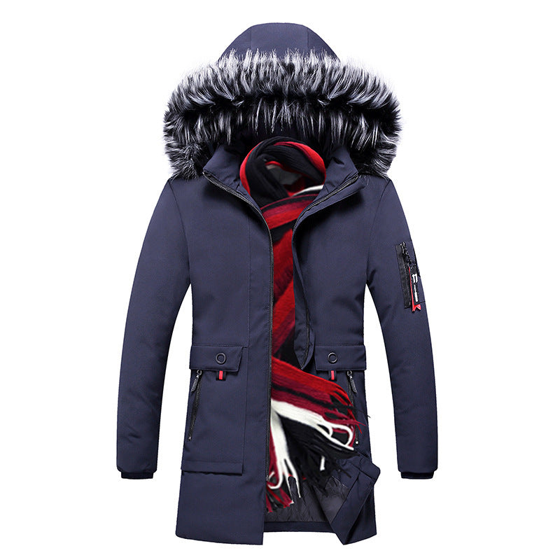 Men's parka with faux fur hood and thermal insulation as well as multifunction pockets Chichicherry