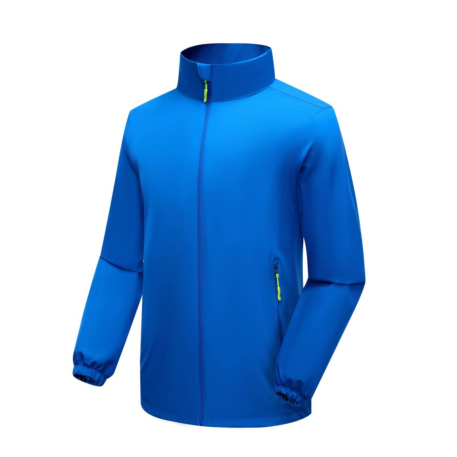 Men's Lightweight Softshell Rain Jacket with High Stand Collar and Windproof Microfiber Shell Chichicherry