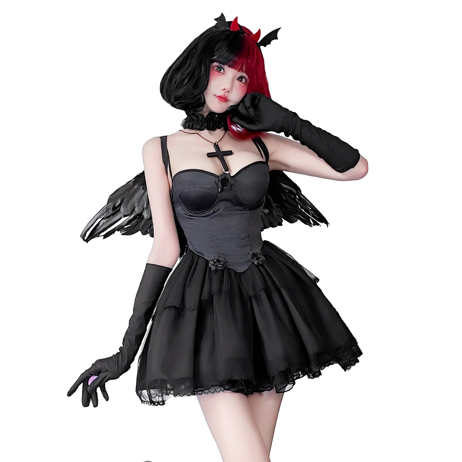 Ladies Angel Costume with voluminous skirt and decorative details Chichicherry