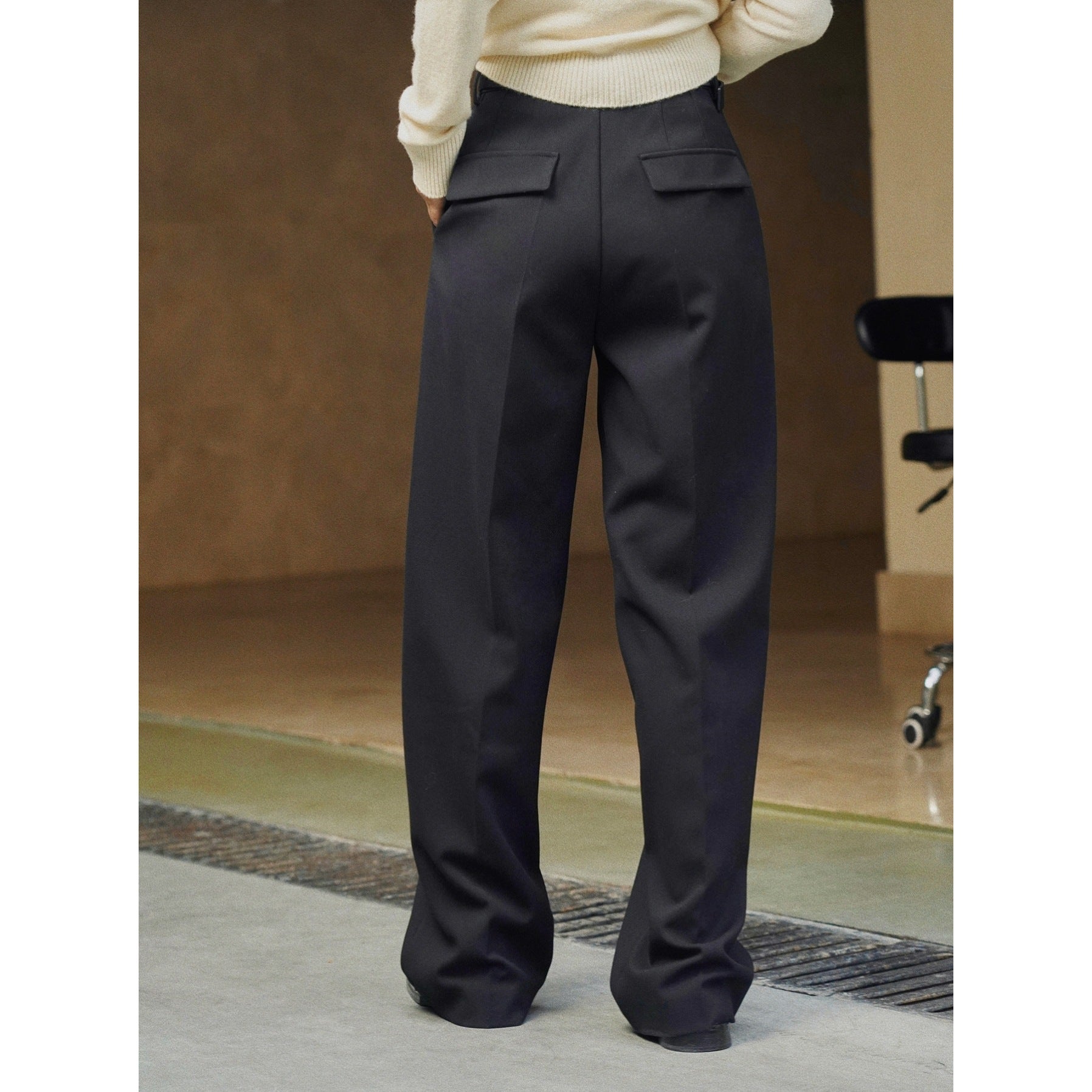 Women's wide pleated palazzo pants with high waist and crease Chichicherry
