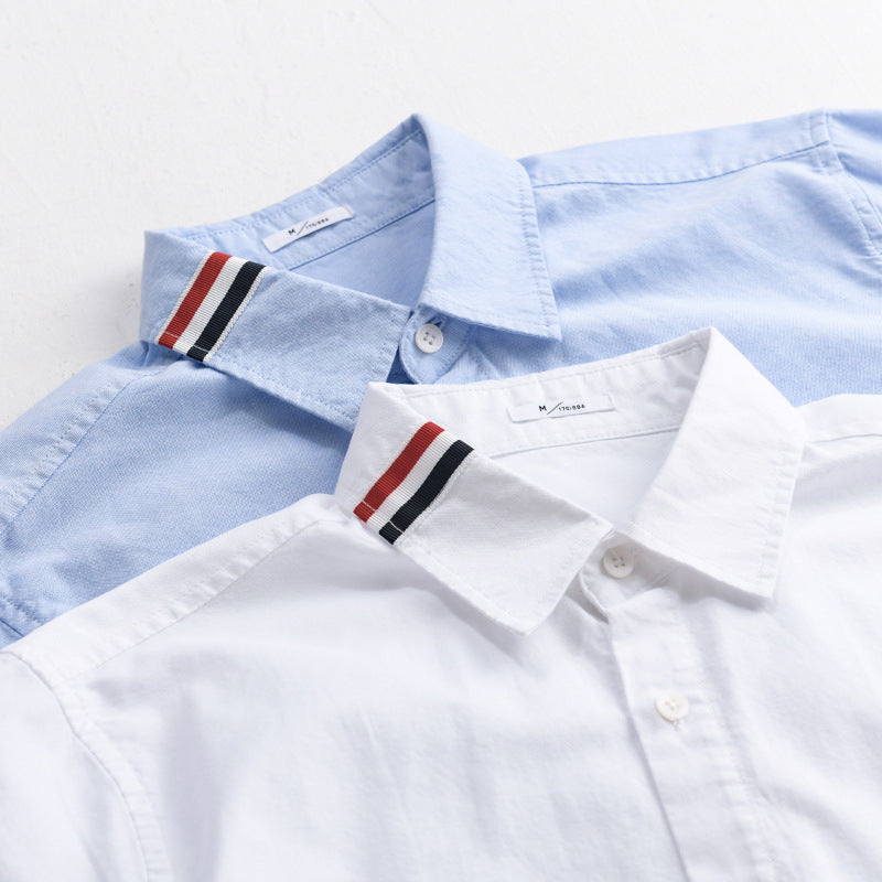 Men's Lightweight Long Sleeve Shirt in Layering Look with Contrast Trim on Collar and Sleeves Chichicherry