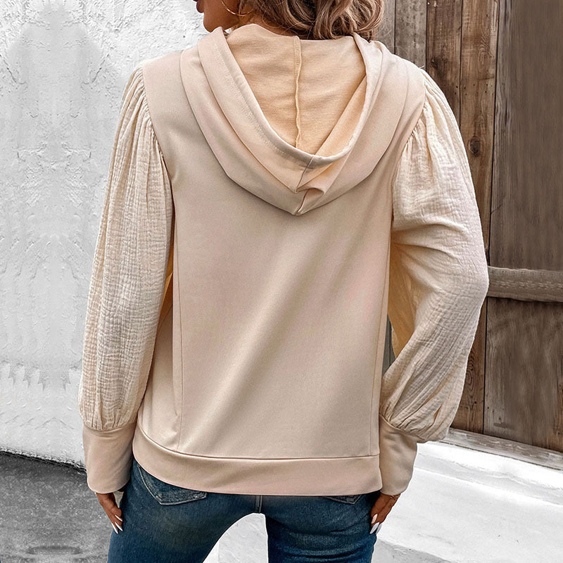 Women's hoodie with balloon sleeves and muslin insert Chichicherry