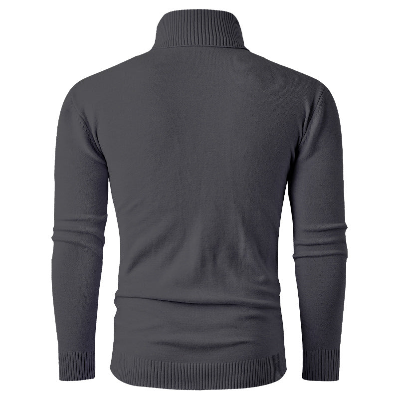 Men's turtleneck sweater made of fine knit with cable pattern and slim silhouette Chichicherry