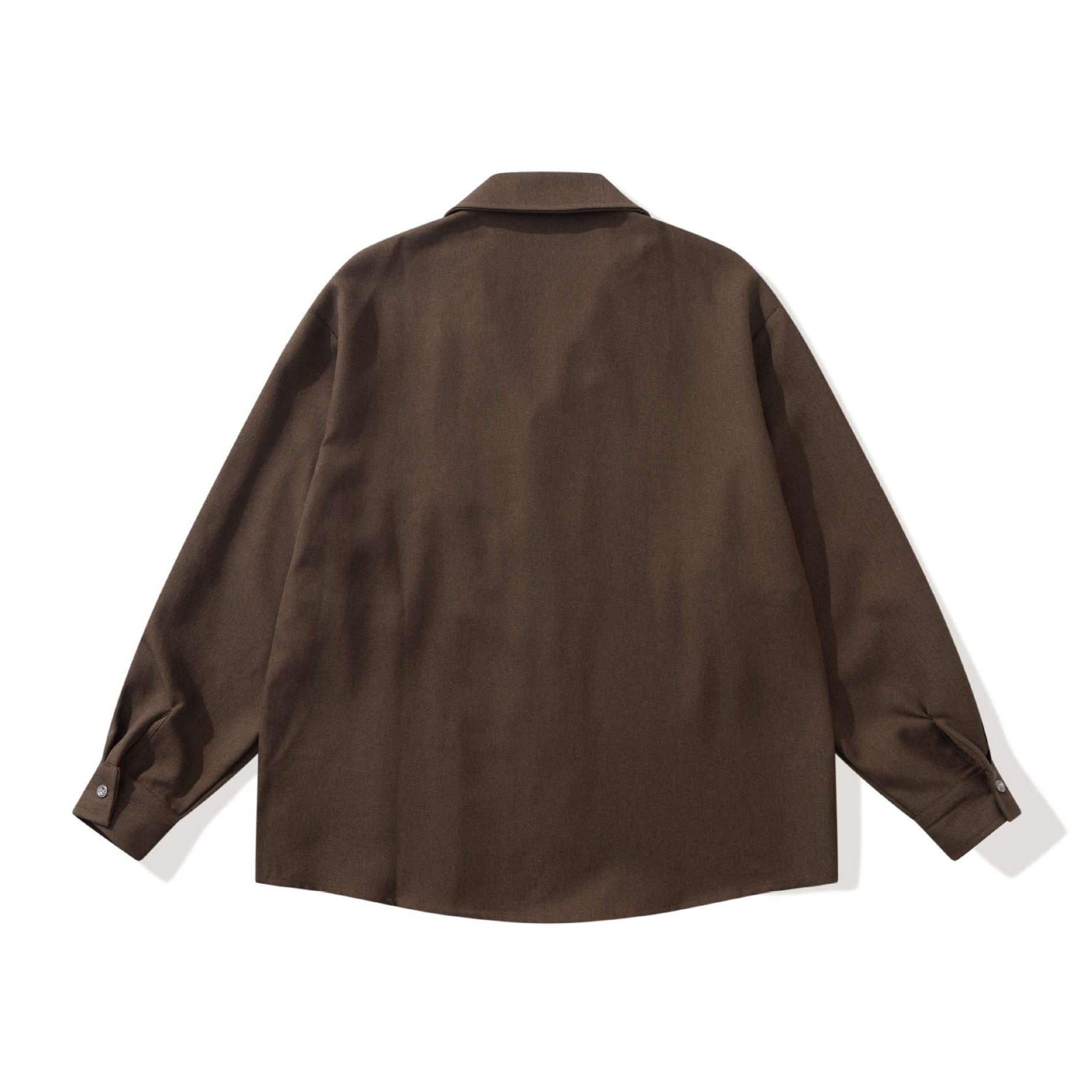 Unisex Oversize Shirt Jacket with Open Notch Collar and Chest Pocket Chichicherry