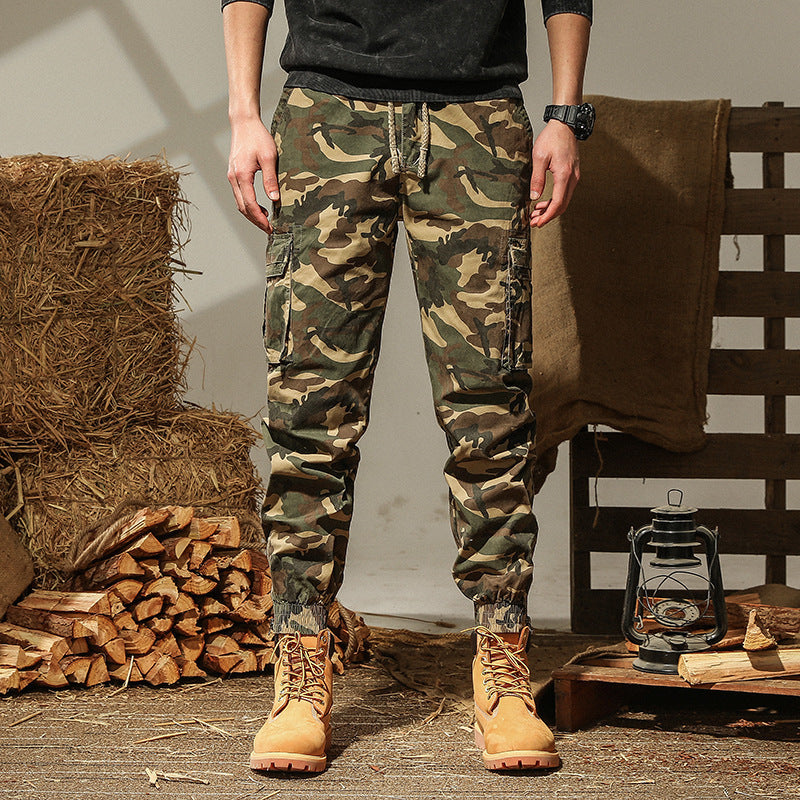 Men's cargo joggers with drawstring, cuffs, and multiple pockets Chichicherry