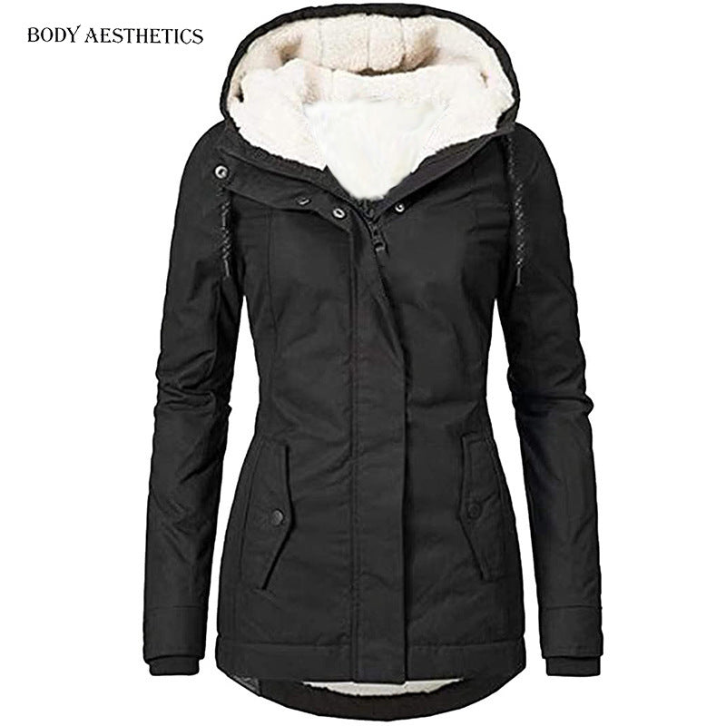 Women's parka with teddy lining, hood, and tailored silhouette Chichicherry