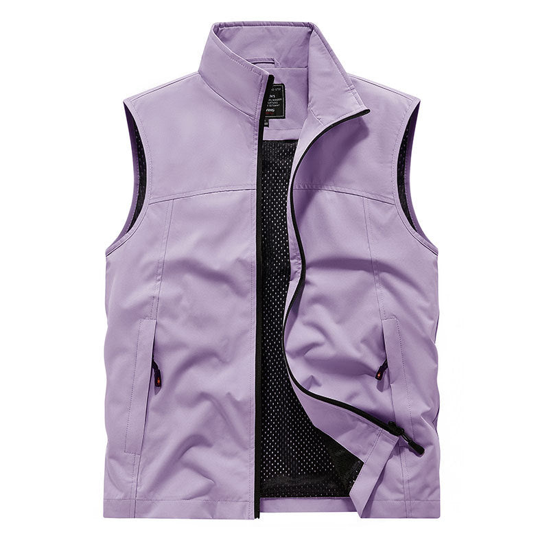 Women's softshell vest with mesh lining, wind and water repellent, stand-up collar and front zipper Chichicherry