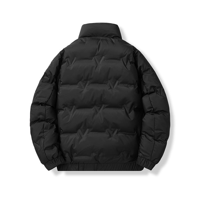 Men's short quilted jacket with high stand-up collar and thermo insulation Chichicherry