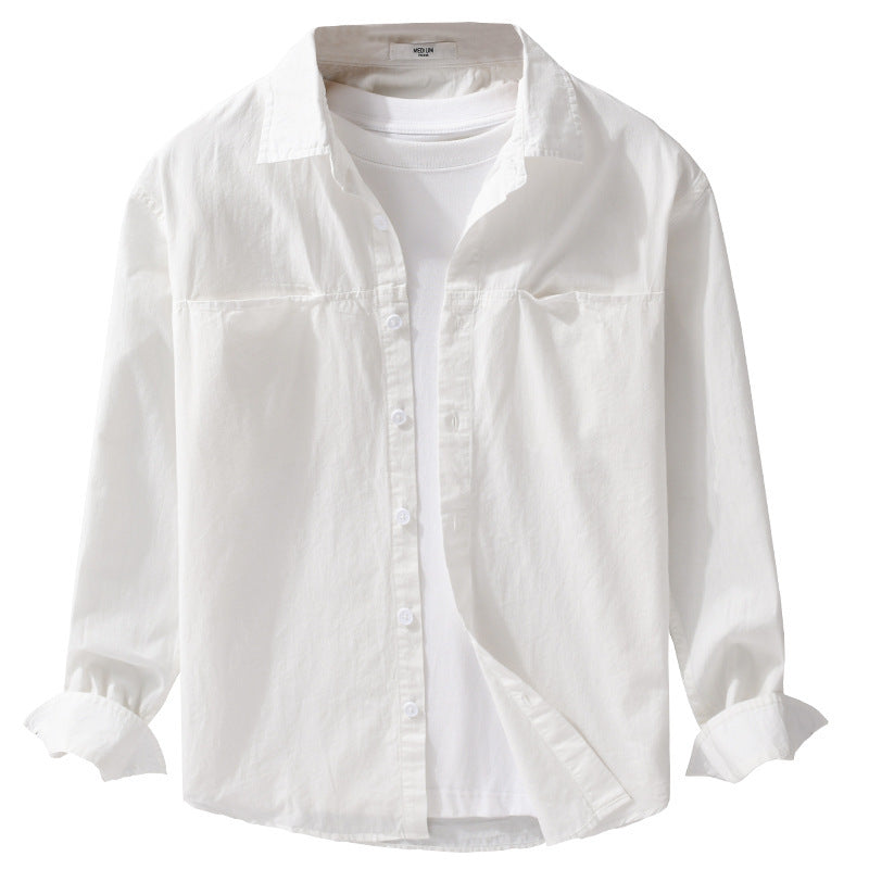 Men's Casual Layering Shirt Jacket with Hidden Chest Paspels and Soft Touch Chichicherry