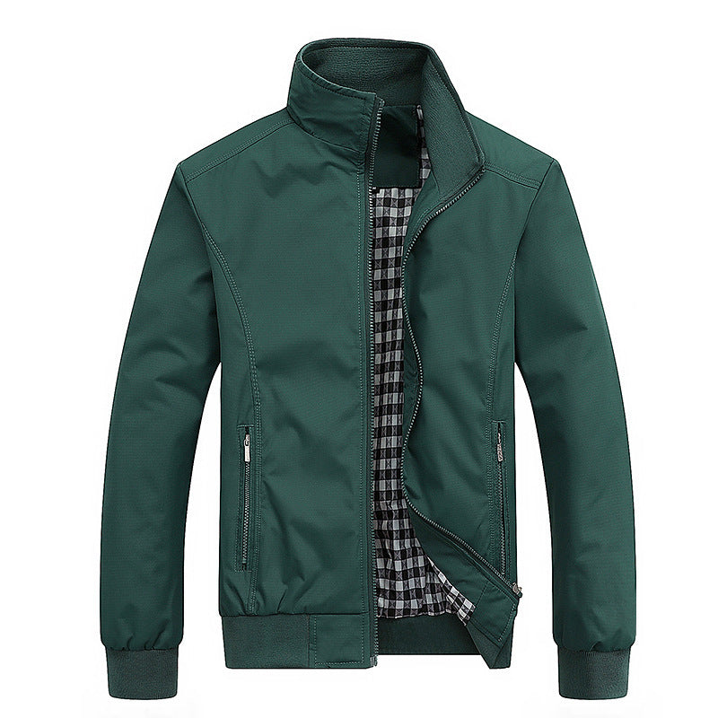 Men's Urban Stand-Up Collar Blouson made of wind-resistant softshell with checkered thermal lining Chichicherry