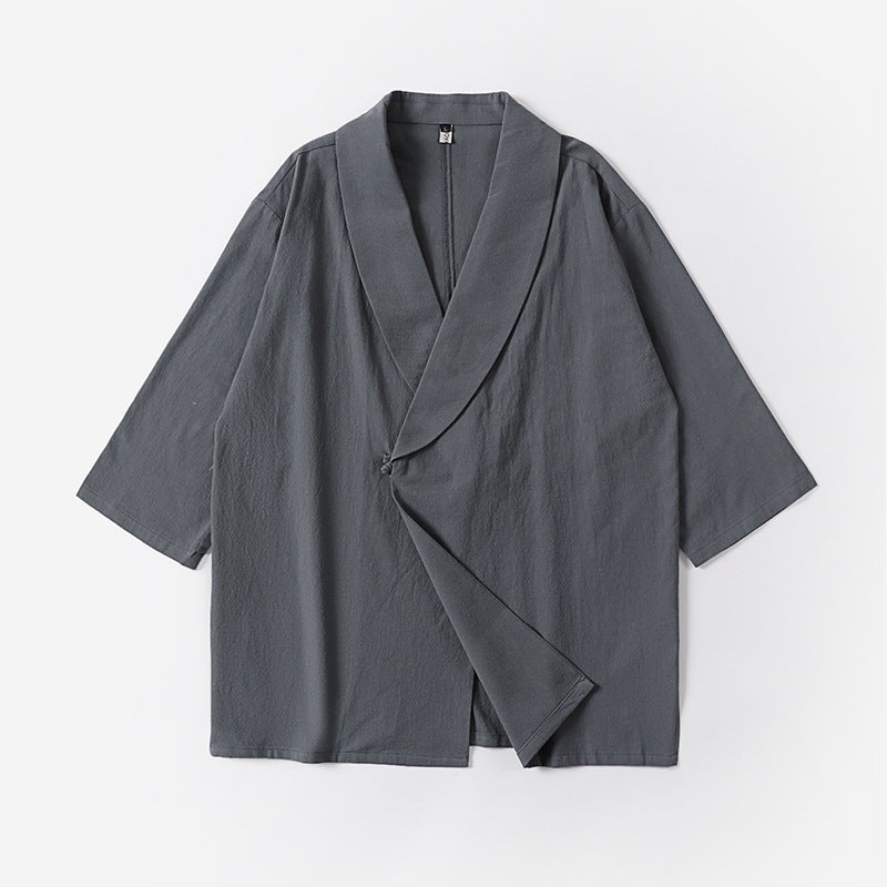 Unisex Oversized Kimono Jacket with Shawl Collar and Wrap Closure Chichicherry