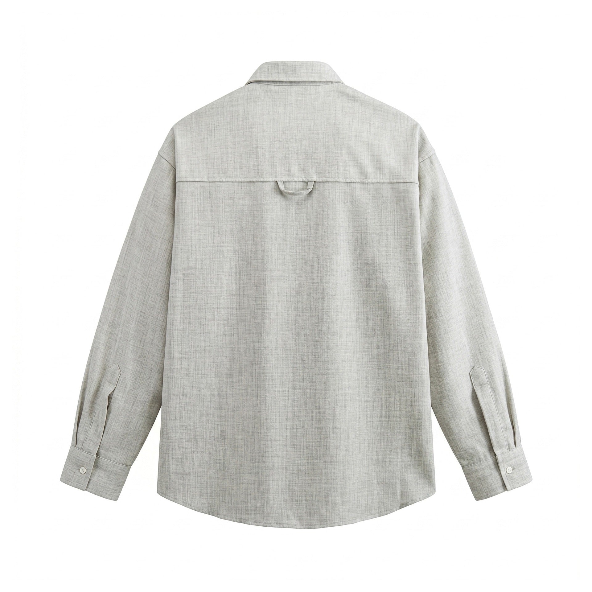 Men's Oversized Shirt Jacket in Light Denim Look with Visible Decorative Seams Chichicherry