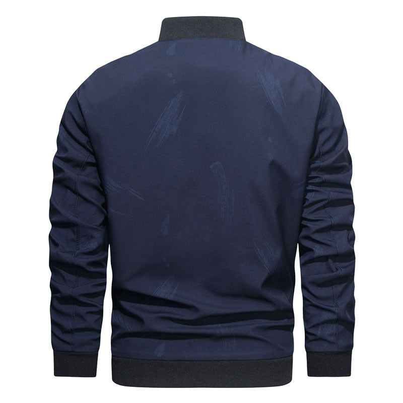 Men's Slim-Fit Bomber Jacket in urban minimal style with full zip and ribbed cuffs Chichicherry