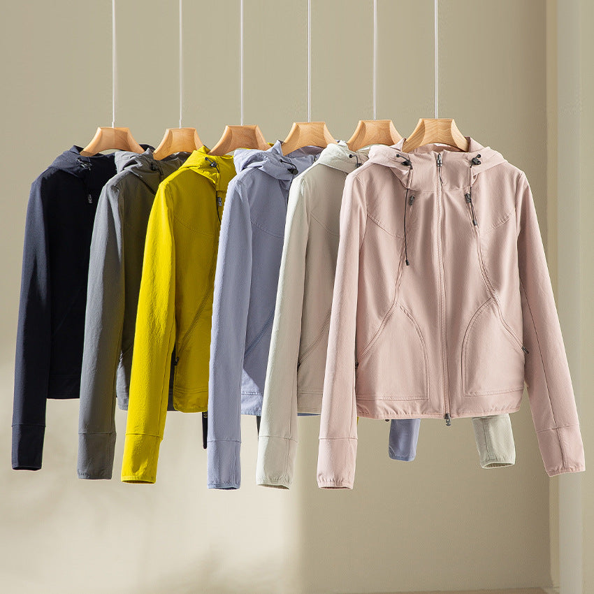 Women's Lightweight Hooded Jacket made of Functional Fleece with Two-Way Zipper and Ergonomic Seams Chichicherry