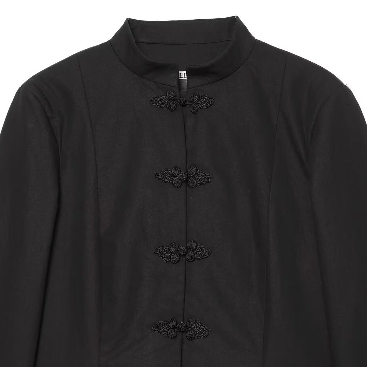 Women's Mandarin Collar Short Blazer with Chinese Knot Closures Chichicherry