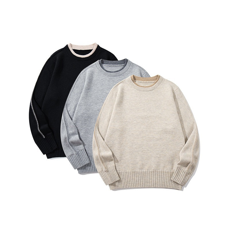 Unisex Soft Mélange Crew Neck Sweater made of Organic Cotton Blend with Boxy Fit and Wide Ribbed Cuffs Chichicherry