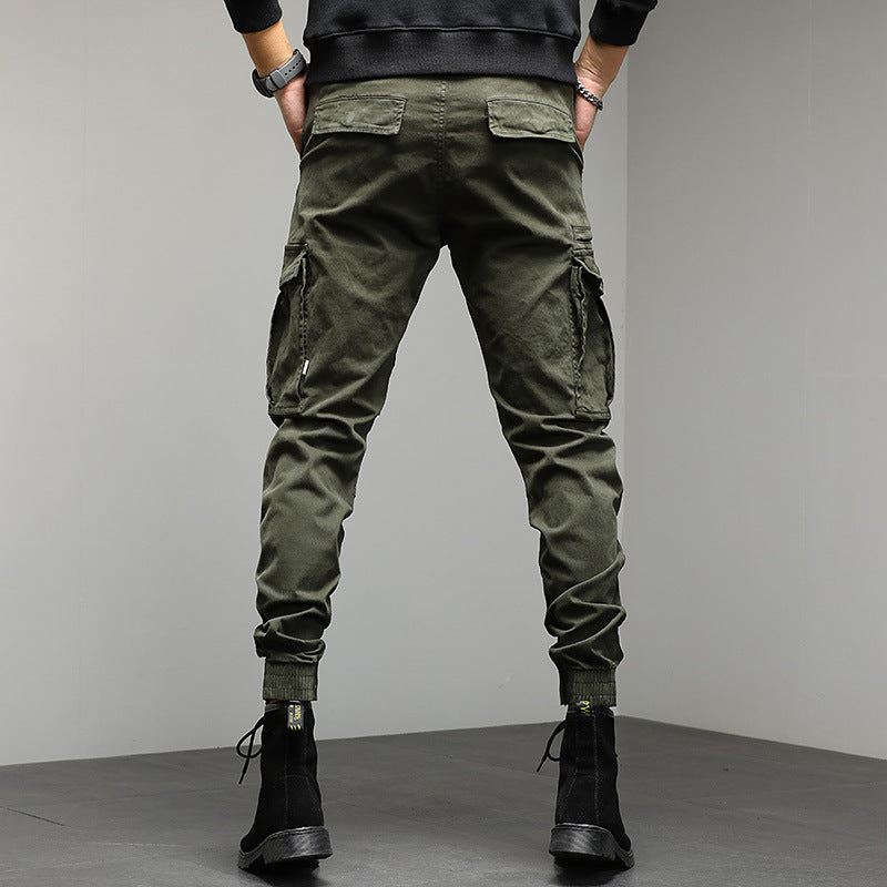 Men's Cargo Jogger Pants with Multifunctional Pockets, Reinforced Knee Areas, and Elastic Cuffs Chichicherry