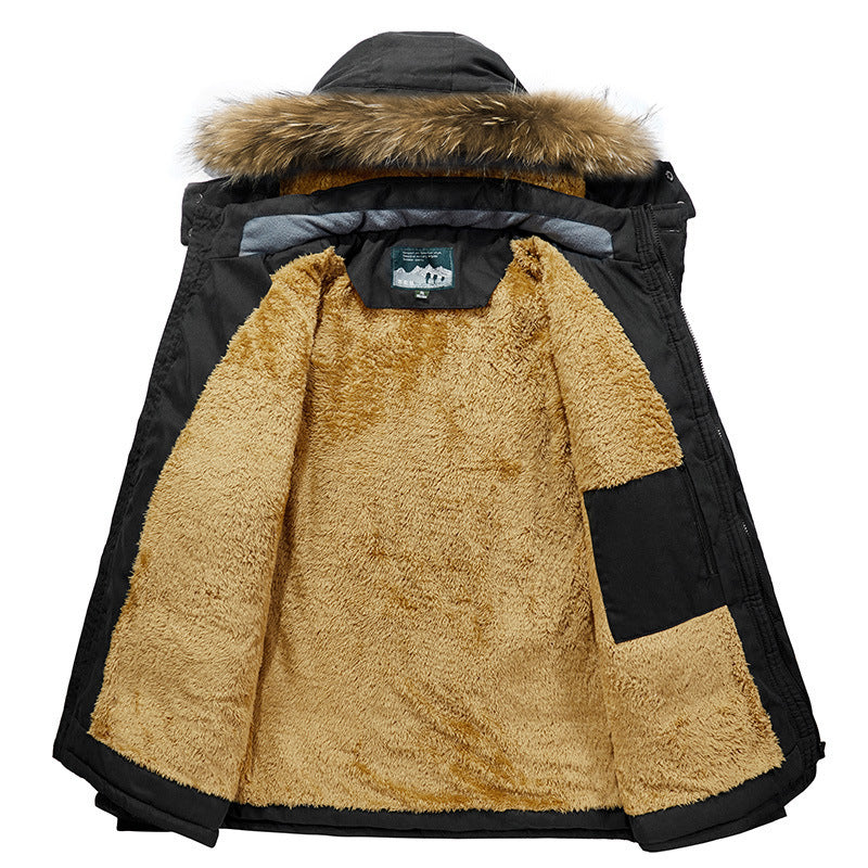 Men's padded parka with faux fur hood and teddy lining Chichicherry