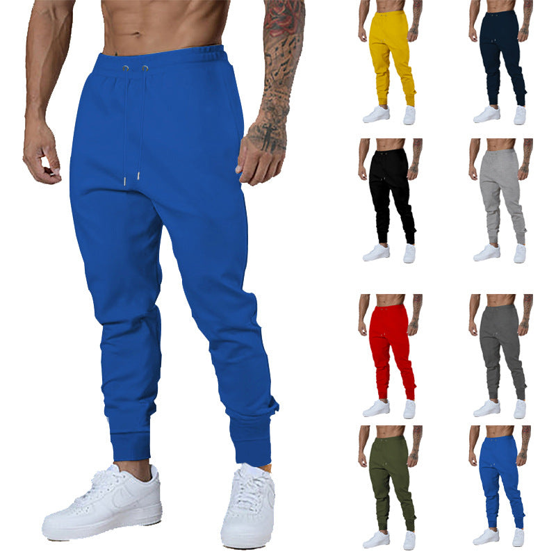 Men's Slim-Fit Jogging Pants with Elastic Waistband and Ribbed Cuffs Chichicherry