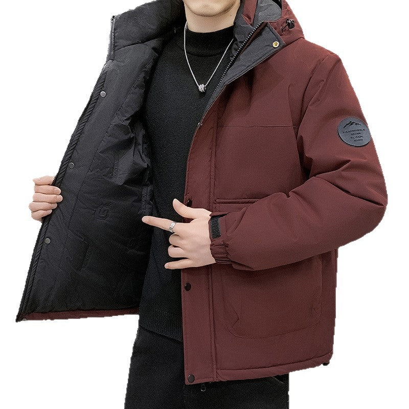 Men's Padded Short Parka with Hood windproof water-repellent and multifunctional pockets Chichicherry