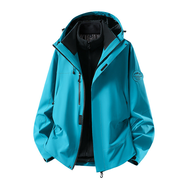 Men's two-layer softshell outdoor jacket with removable fleece lining and adjustable hood Chichicherry