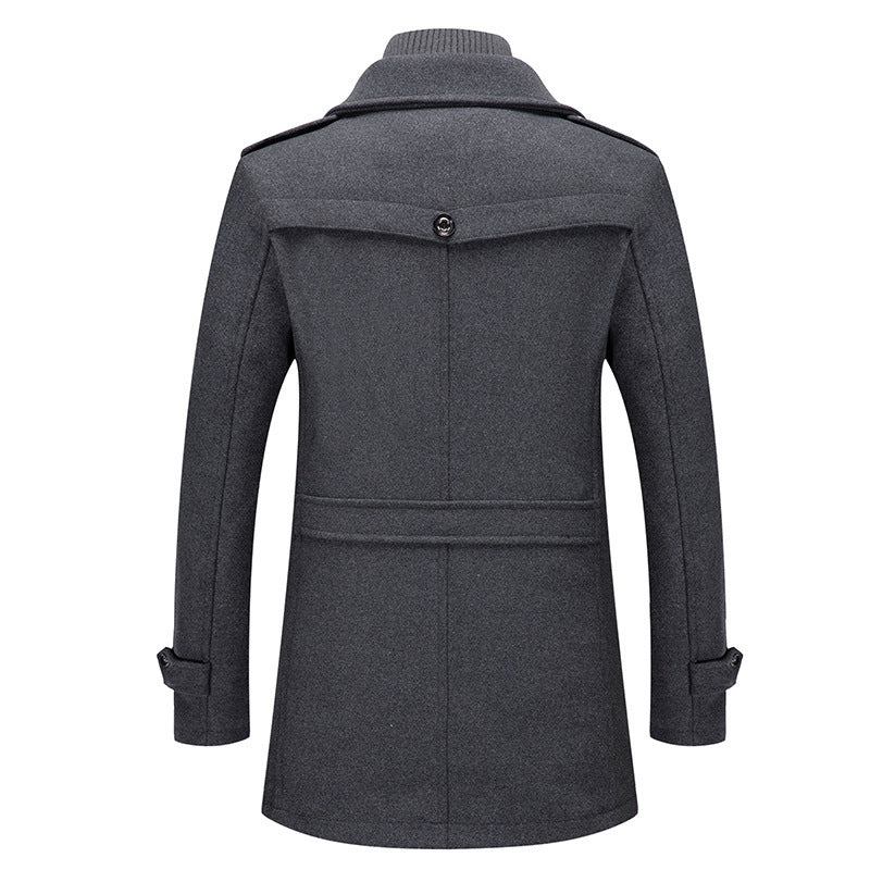 Men's Wool Blend Overcoat with Removable Quilted Inner Jacket Chichicherry