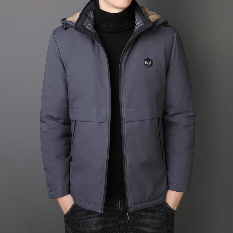 Men's transitional jacket with teddy lining, windproof outer shell and hood Chichicherry