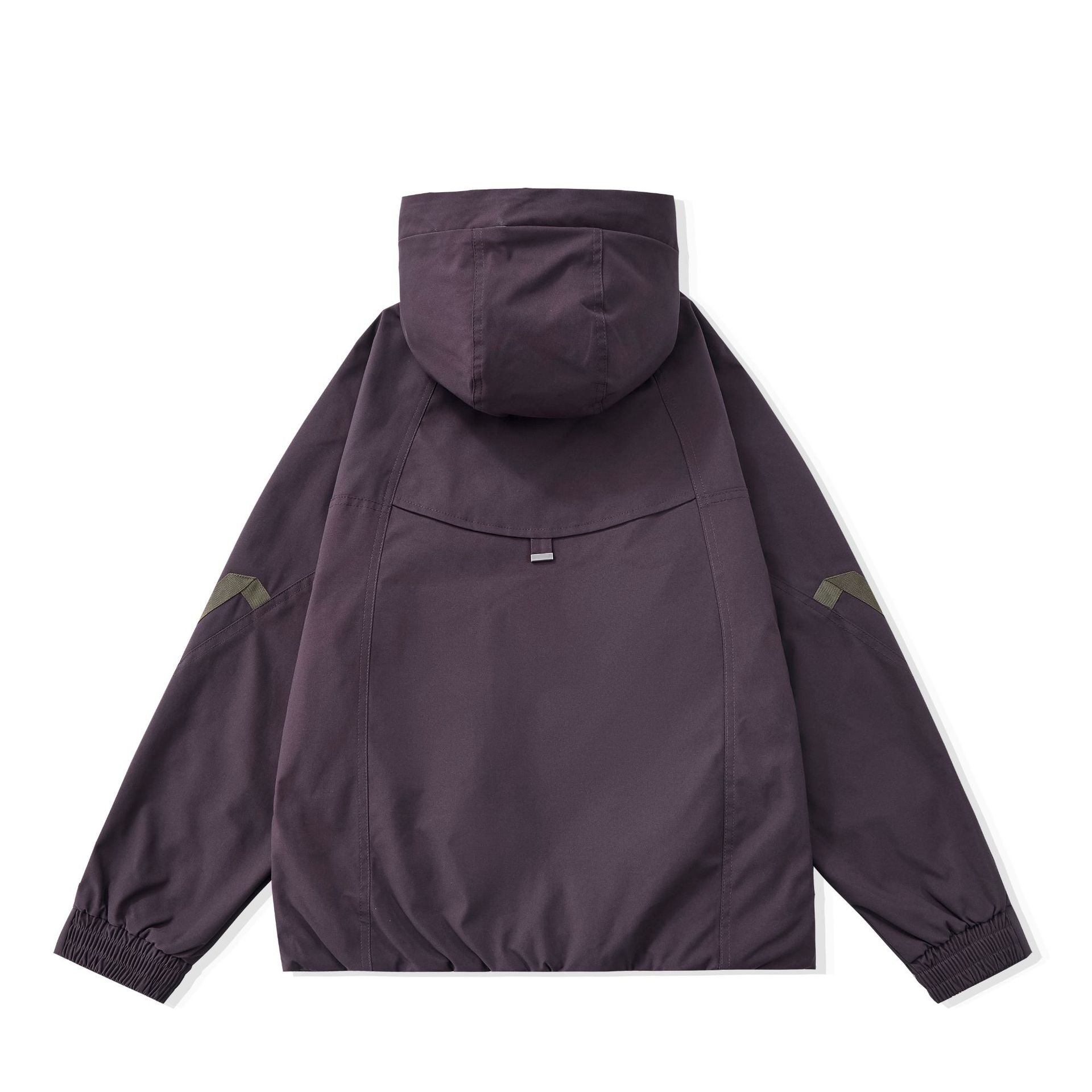 Men's short-cut boxy tech parka with hood, concealed front placket, and cargo zippers Chichicherry