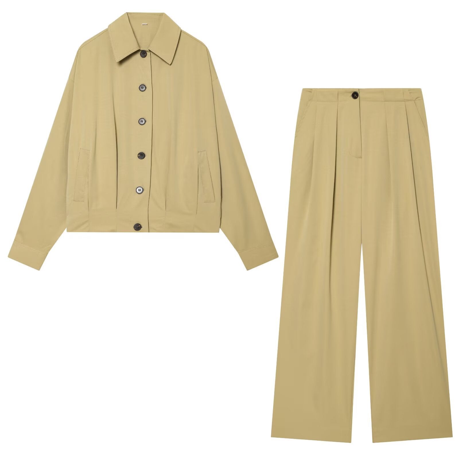 Women wide high-waisted pleated trousers with wide leg Chichicherry