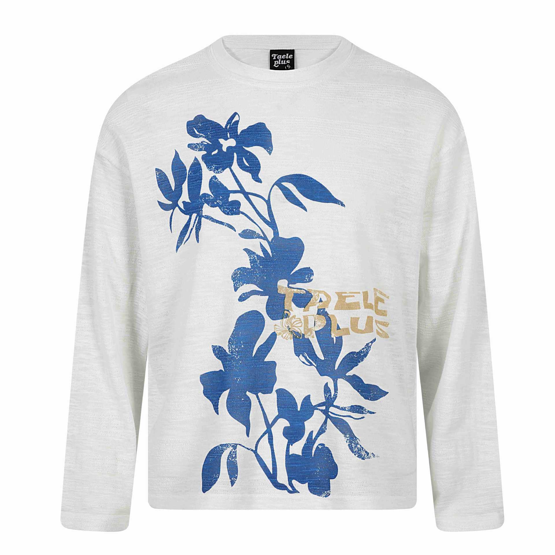 Unisex Oversize-Long Sleeve Shirt made of Slub Jersey with Floral Print Chichicherry