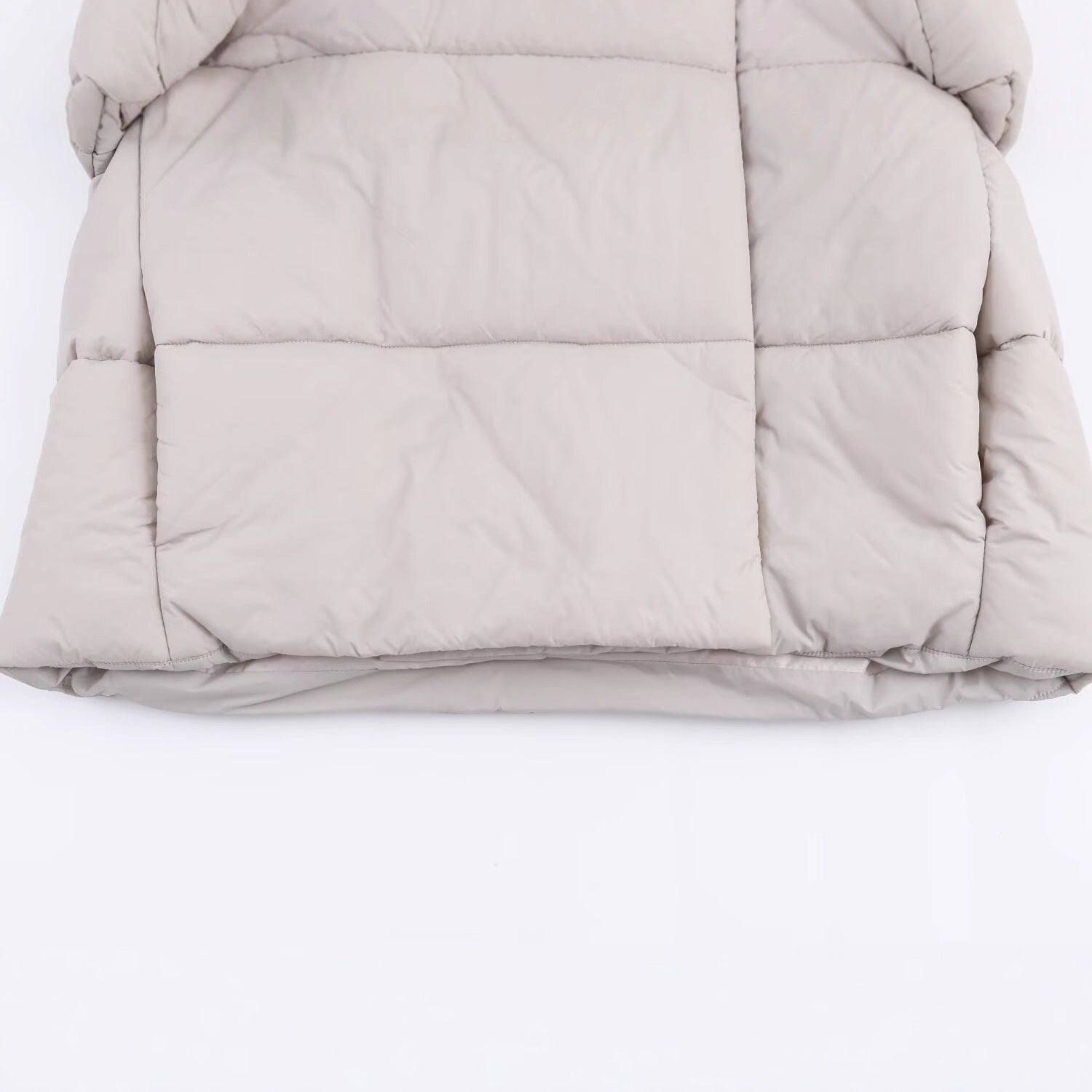 Women short cut oversized quilted jacket with high wrap collar and padded lining Chichicherry