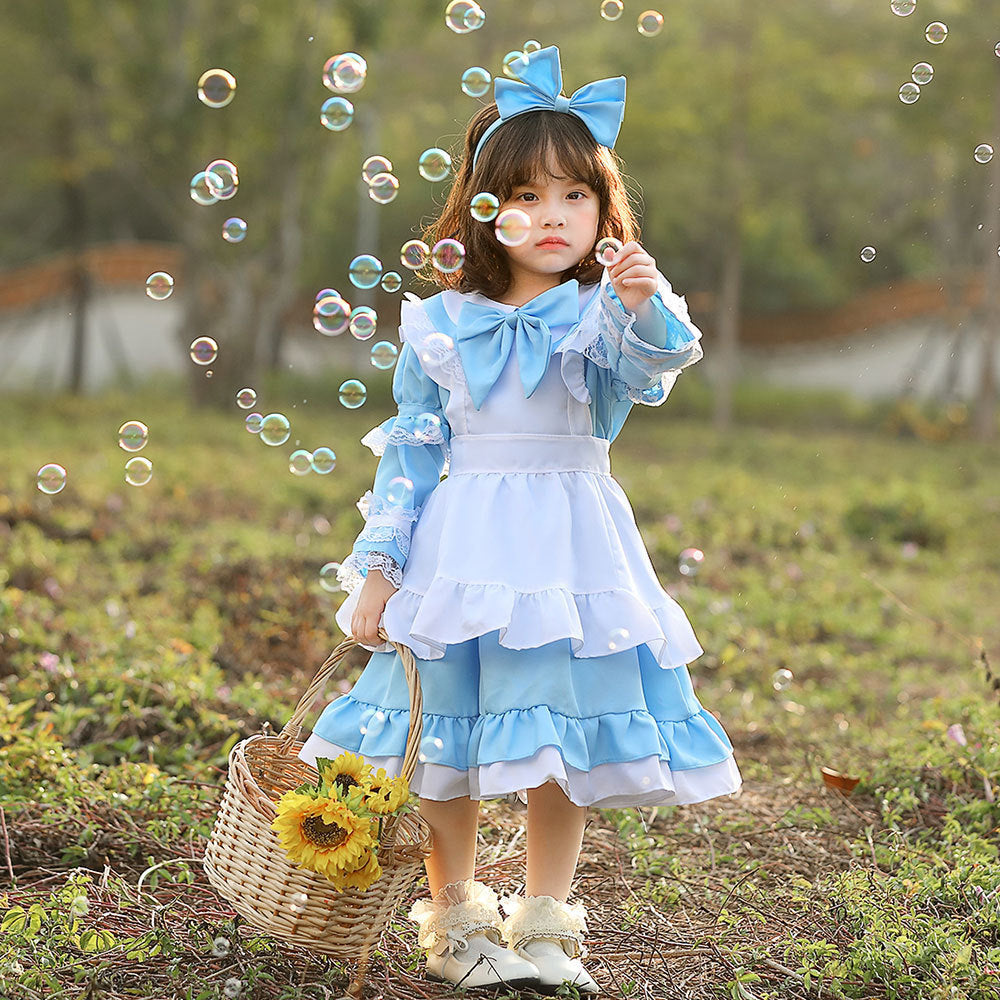 Girls cute fairy tale dress with ruffles and bows Chichicherry