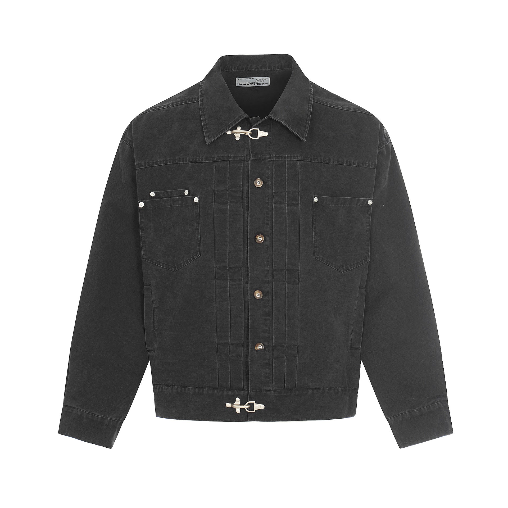 Men's Canvas Utility Blouson Jacket with Drawstring and Decorative Stitching Chichicherry