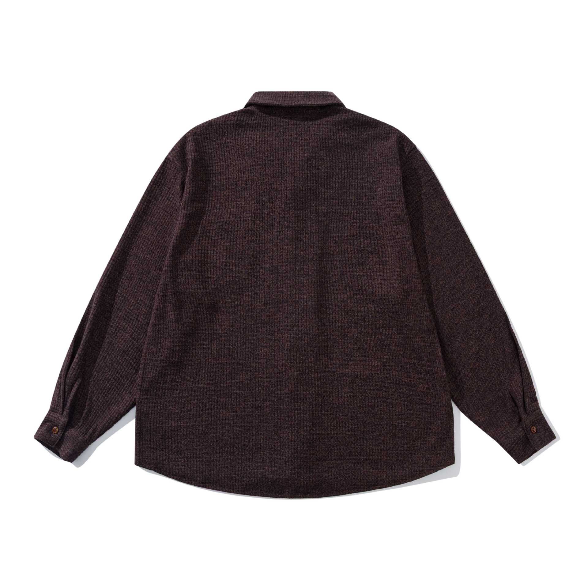 Unisex structured knit shirt jacket with Kent collar and applied chest pocket Chichicherry
