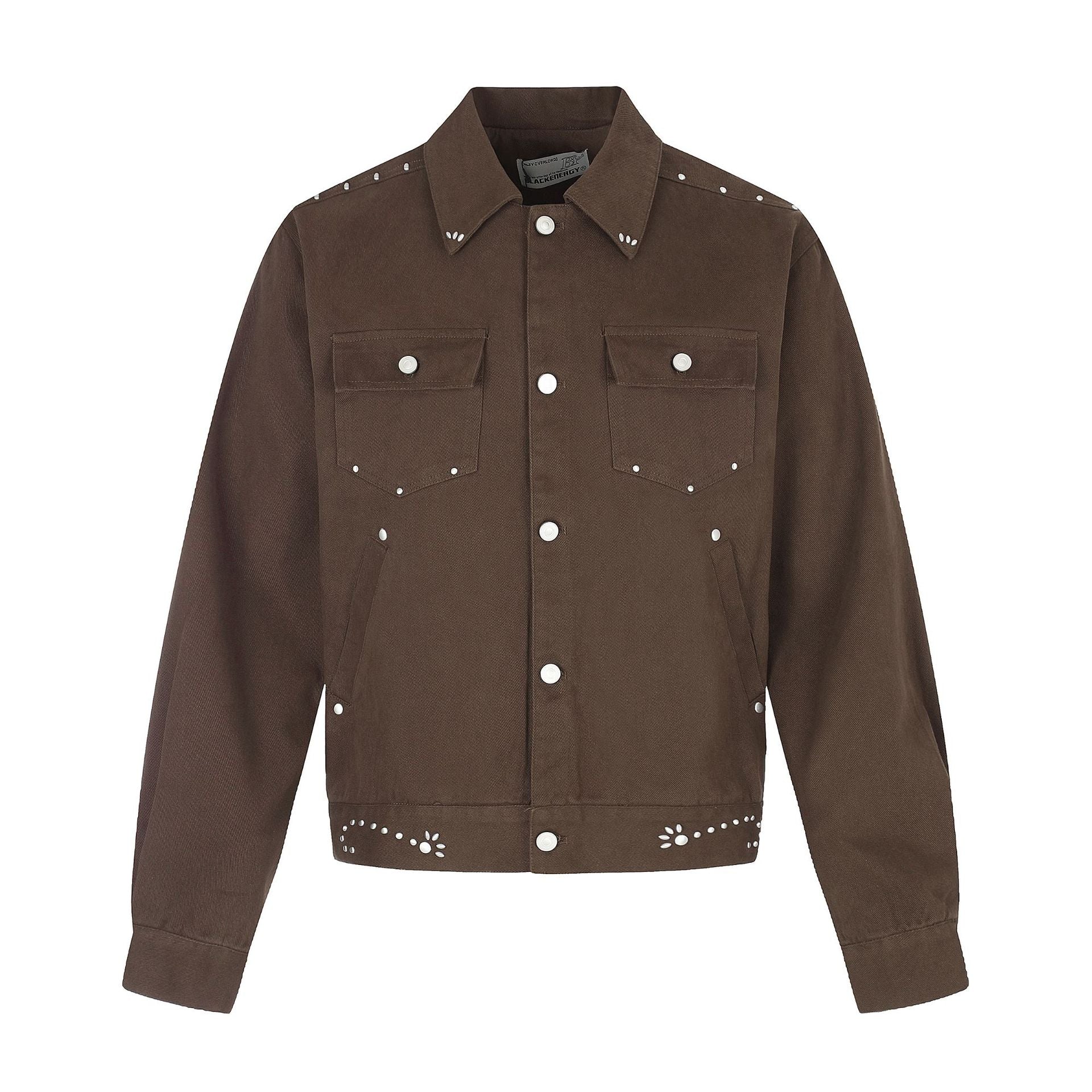 Ladies short-cut western-inspired blouson jacket with stud application Chichicherry