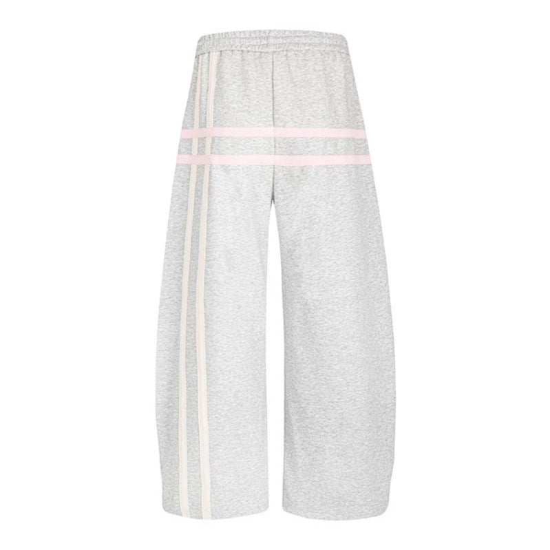 Ladies wide culotte sweatpants in palazzo style with comfort waistband, drawstring, and decorative waistband Chichicherry