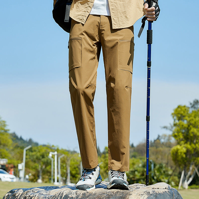 Men's Technical Trekking Pants with Stretch Water-Repellent Surface and Cargo Pockets Chichicherry