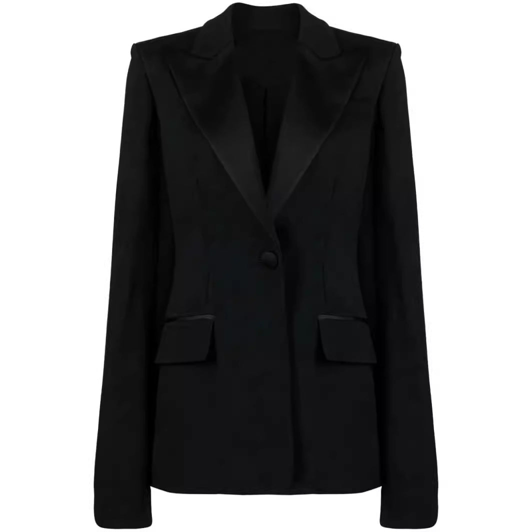 Women's Two-Piece Evening Blazer Set with Cape Sleeves and Flared Marlene Pants Chichicherry
