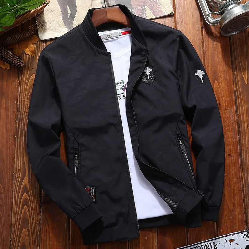 Men's Lightweight Softshell Bomber with Breathable Mesh Lining and Zipper Pockets Chichicherry