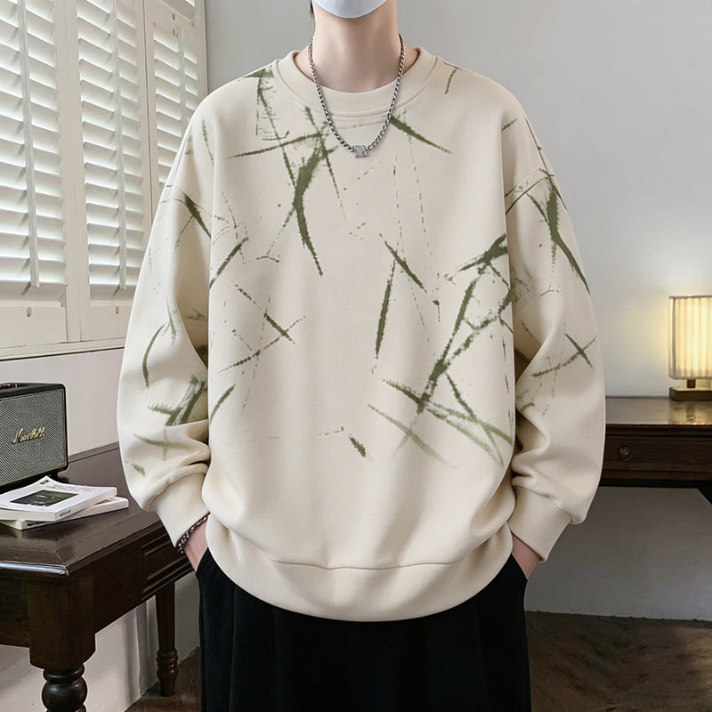 Men's sweatshirt with abstract print, crew neck and relaxed fit Chichicherry