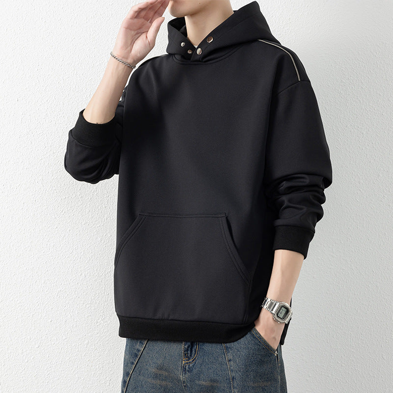 Men's Oversize Hoodie with Kangaroo Pocket & Snap Neck Chichicherry