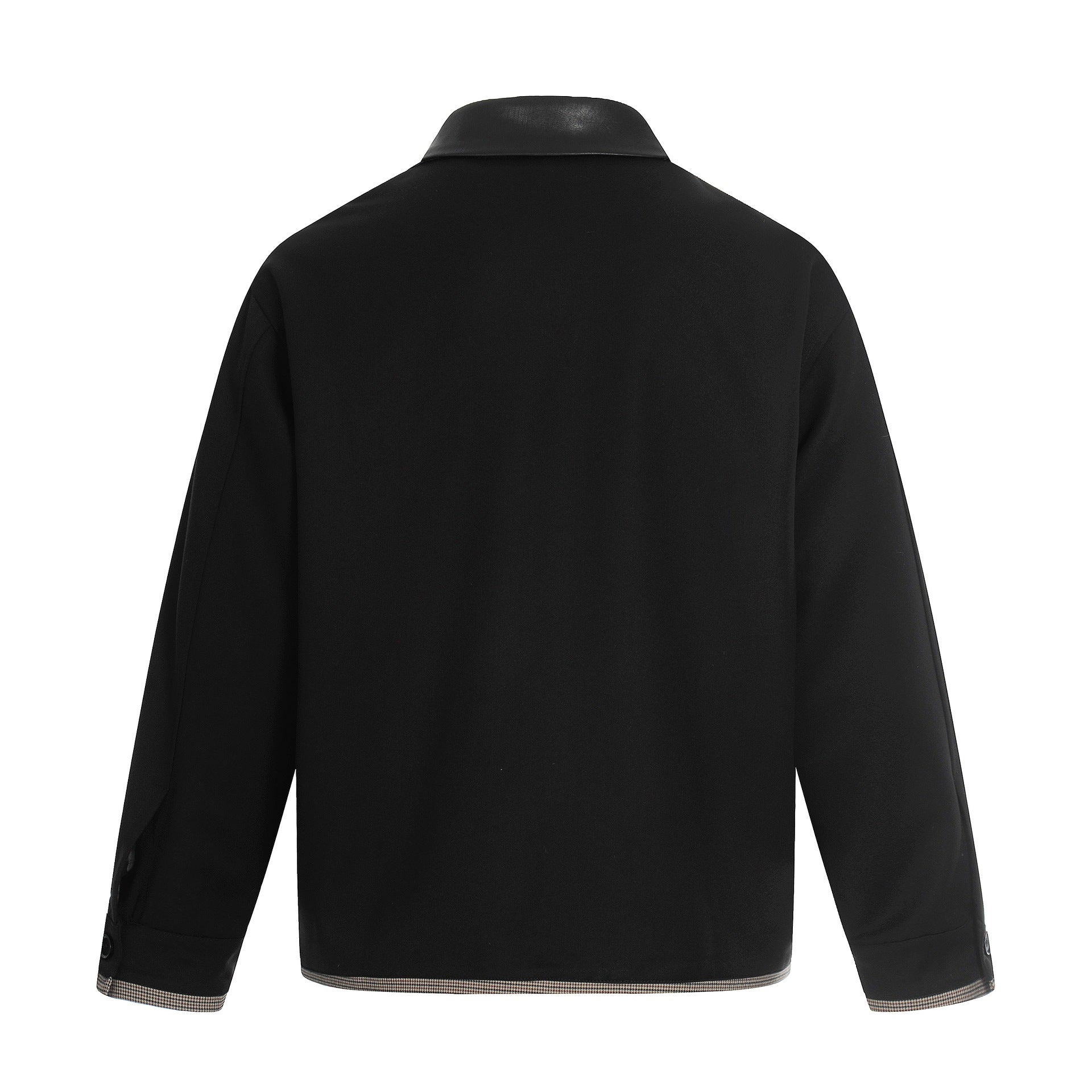 Men's short technical blouson made of wool blend with contrasting lapel collar and two-way zipper Chichicherry