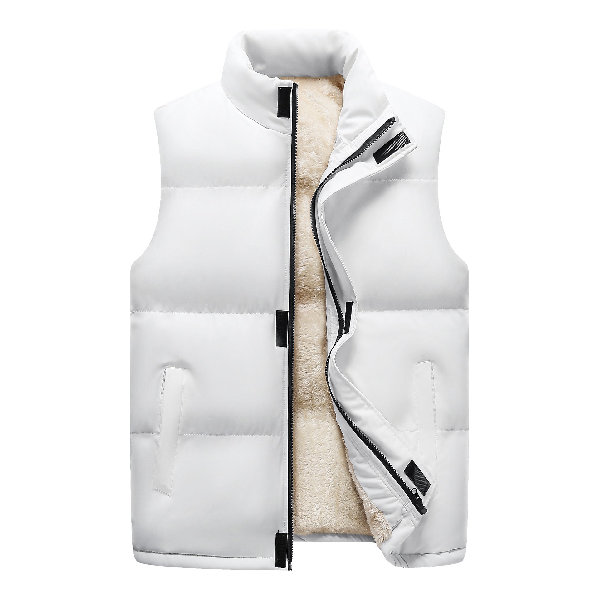 Women’s Padded Sleeveless Thermal Vest with Sherpa Lining and High Stand-Up Collar Chichicherry