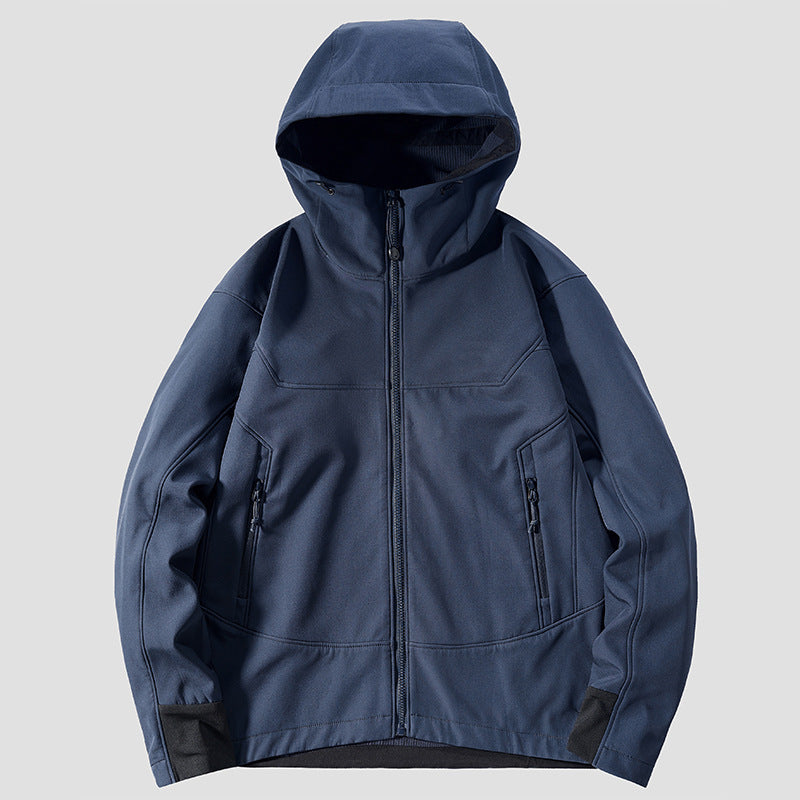Men's lightweight softshell functional jacket with hood, windproof membrane and ergonomic cut Chichicherry