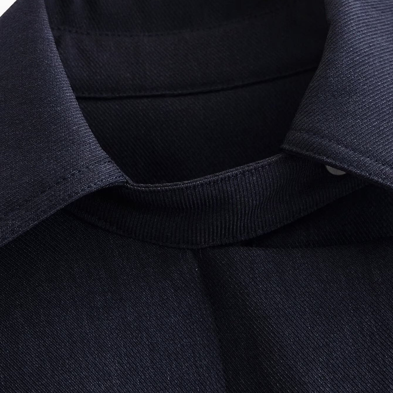 Women Boxy-Cropped Shirt Jacket with concealed placket and elastic hem Chichicherry