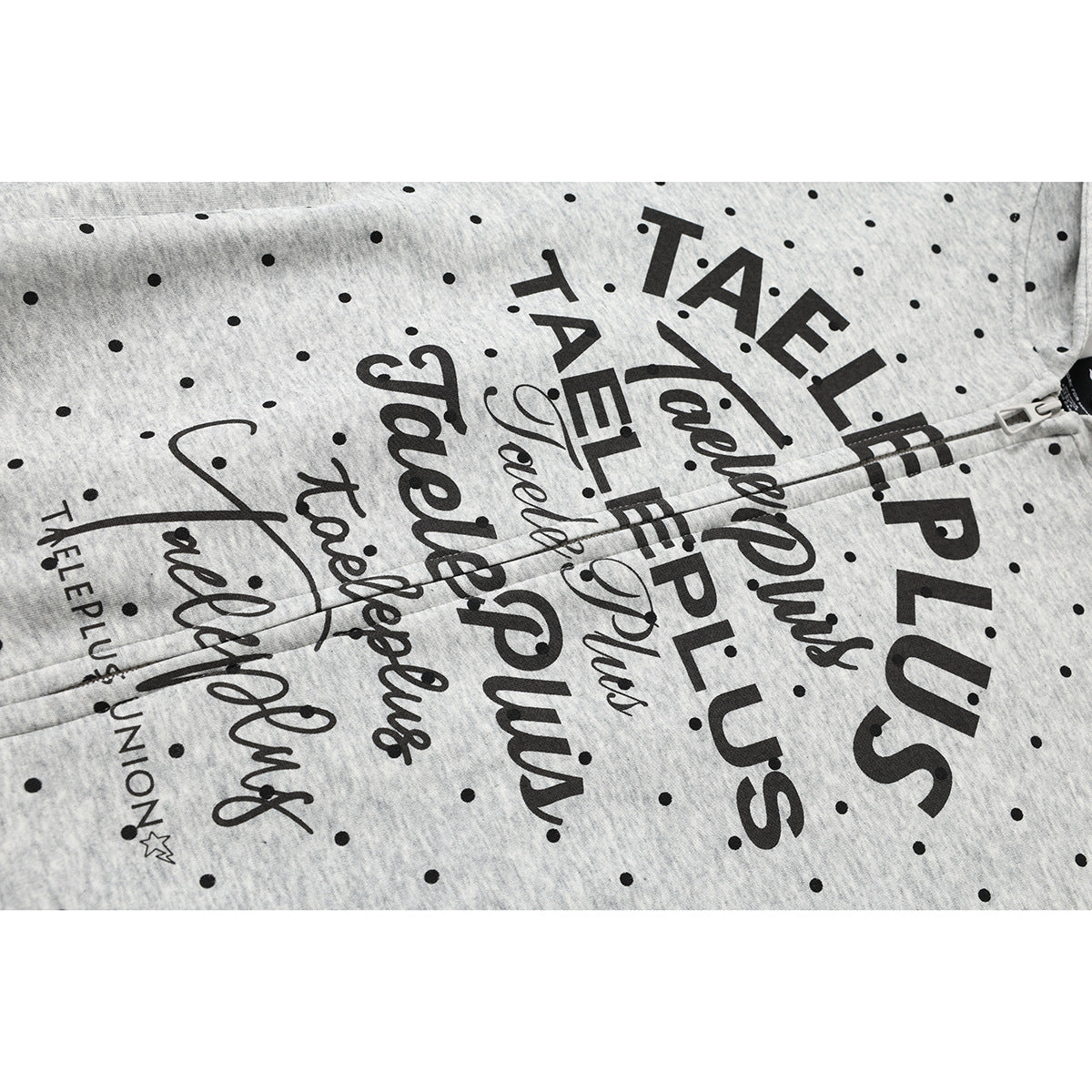 Women's Hooded Sweat Jacket with Full Zip, All-over Polka Dot Pattern and Multiple Logo Designs Chichicherry