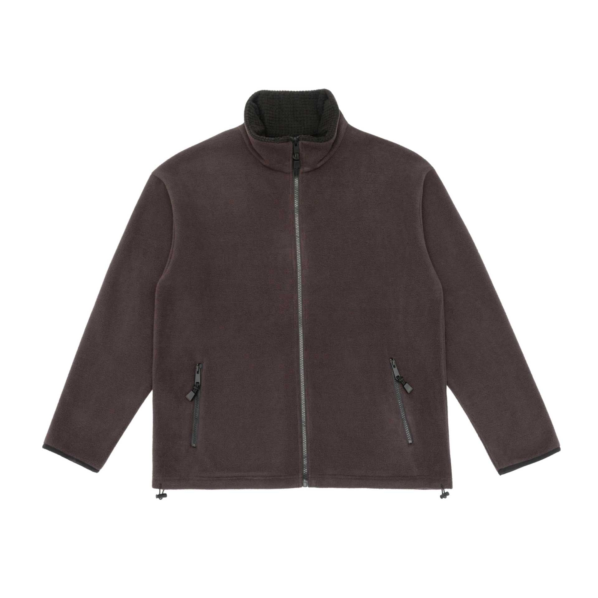 Unisex fleece jacket with stand-up collar, full-length zipper and drawstring hem Chichicherry