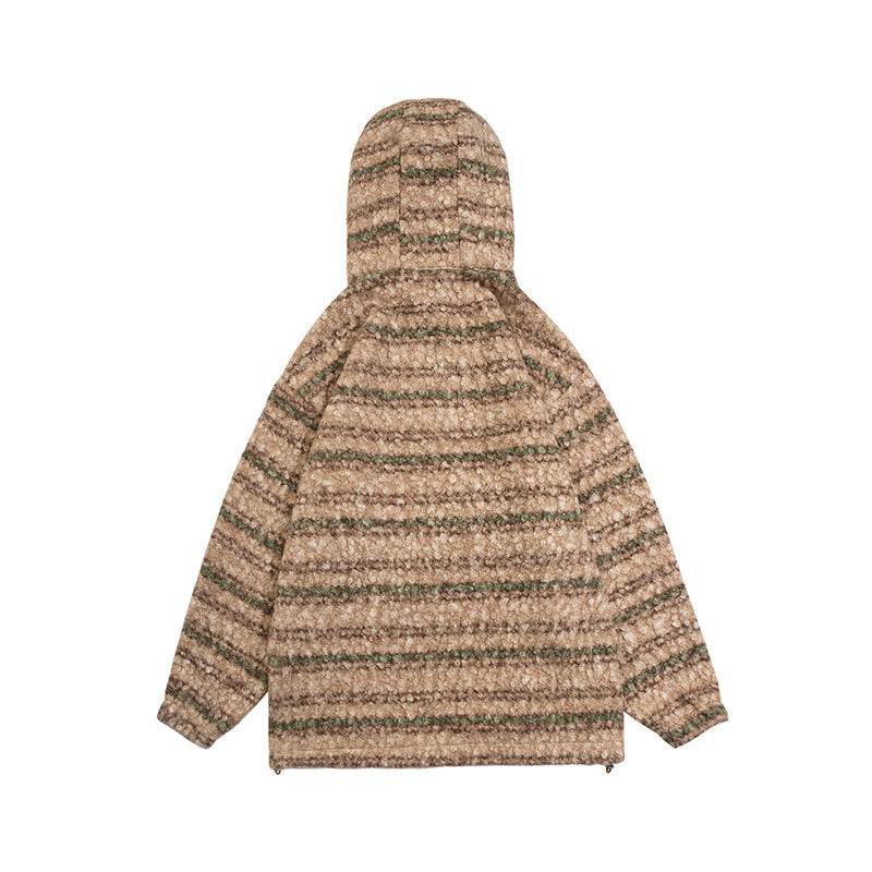 Unisex knit hoodie in oversized cut with half zipper Chichicherry