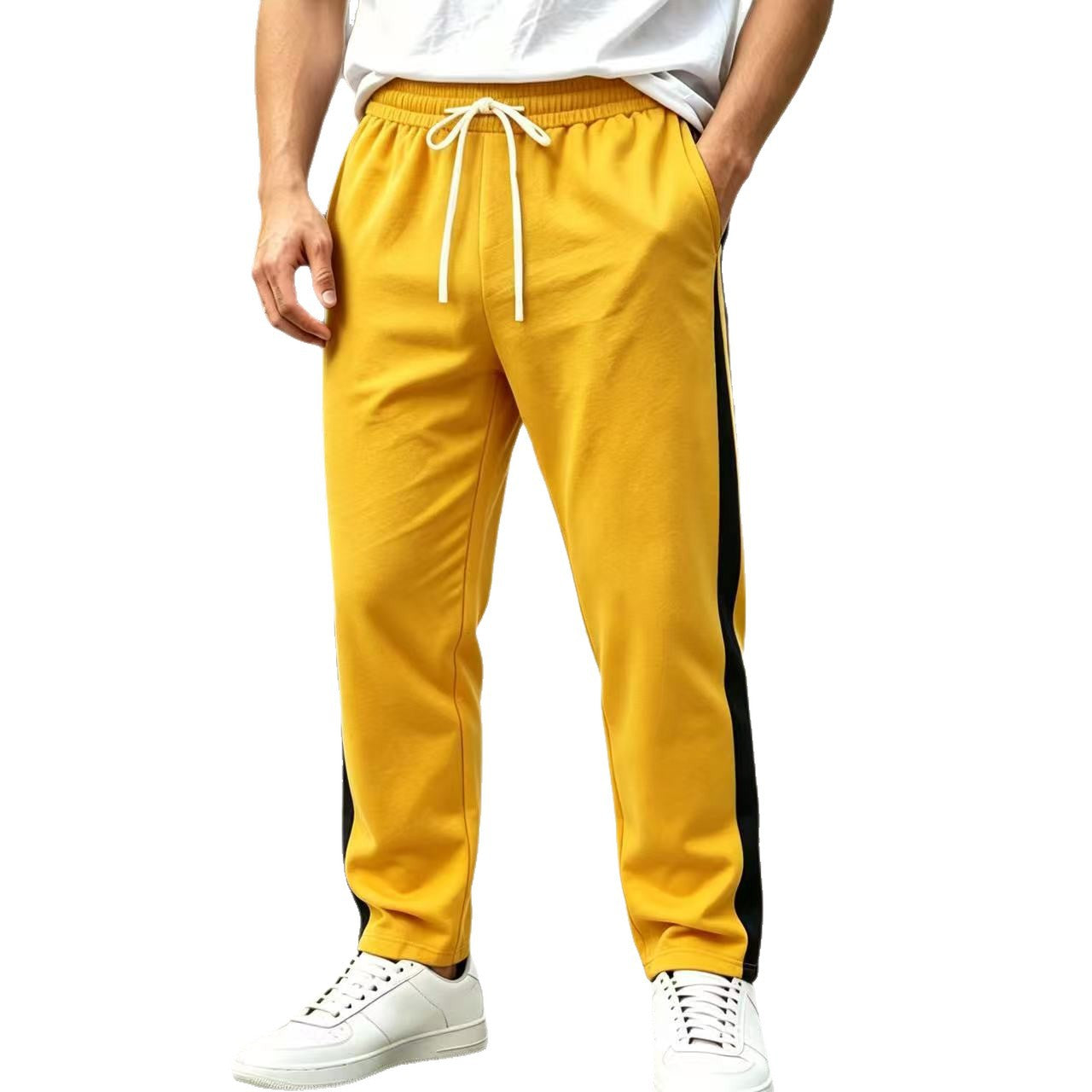 Men's jogging pants with side contrast stripe, elastic waistband and drawstring Chichicherry